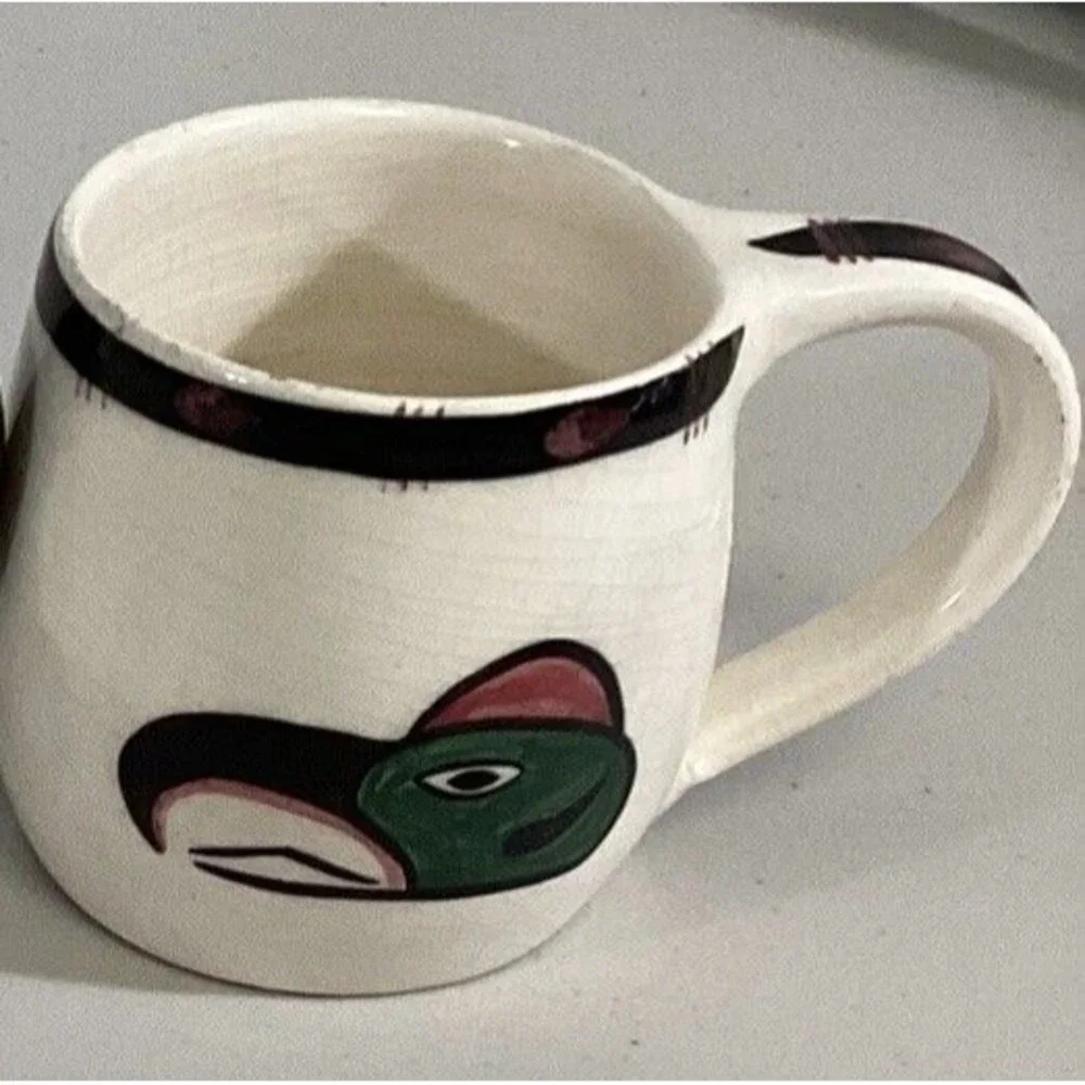 Vintage 1960s David Lambert Potteries First Nations Haida Canada #45 Skookum Mug